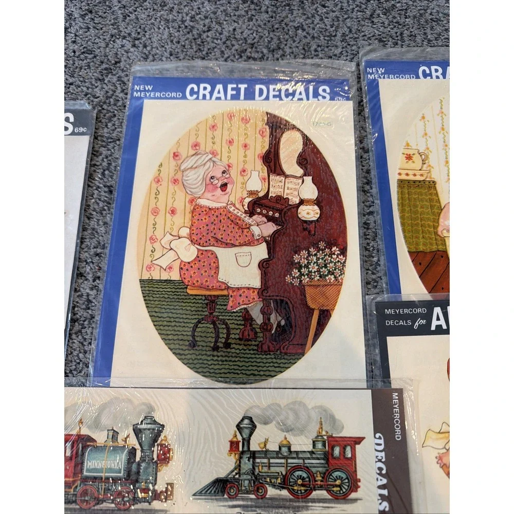 Vintage Meyercord Decals For Arts And Crafts Lot Of 7 Sheets 1960's